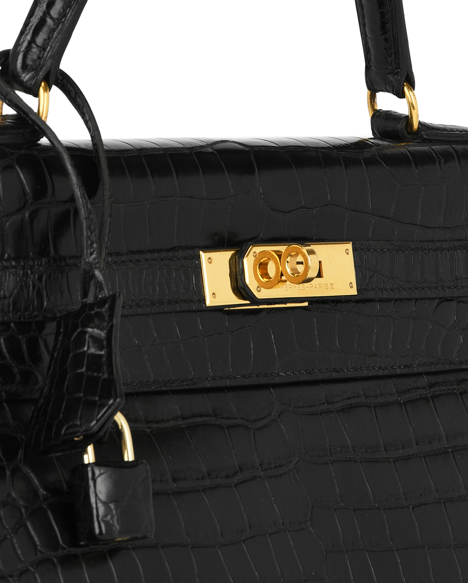 Kelly 32 In Crocodile Porosus Black, &pound;14,500, Handbags, Black, Crocodile, Other view